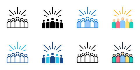 Team building icon set multiple style collection vector illustration 
