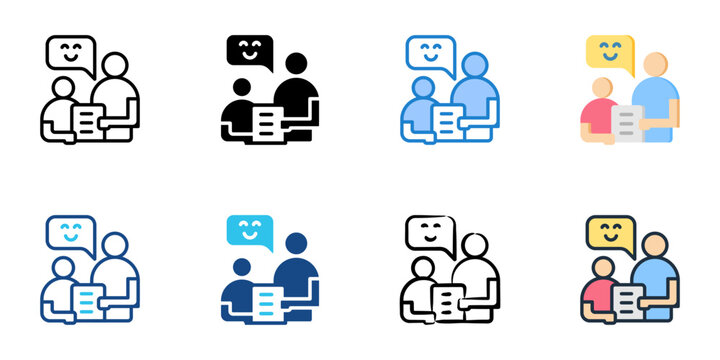 Assertiveness icon set multiple style collection vector illustration 
