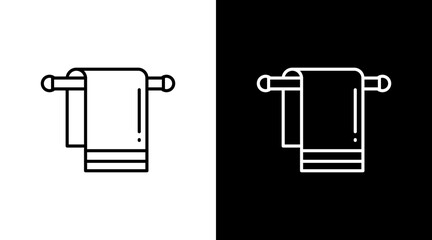Towel Rack White Icon Set Design