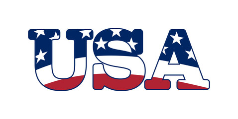 Bold usa text designed with stars and stripes pattern, perfect for patriotic themes and events.