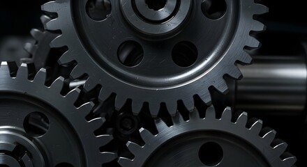 Intricate industrial gear mechanism for engineering and machinery design poster