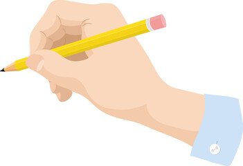 Vector Illustration of a Hand Holding a Pencil Ready to Write or Draw
