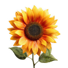 sunflower 3d realistic on white background