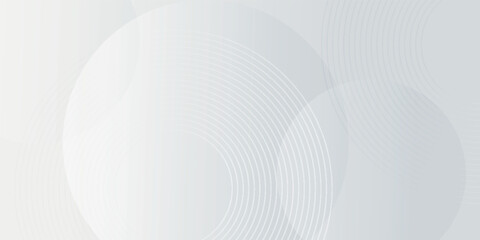 White geometric abstract background with overlapping circles and smooth circular lines. Modern graphic design element circle style concept.