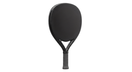 Black paddle tennis racket padel equipment sport gear competitive game training match athletic professional on transparent background