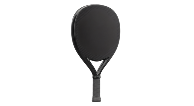 Black paddle tennis racket padel equipment sport gear competitive game training match athletic professional on transparent background