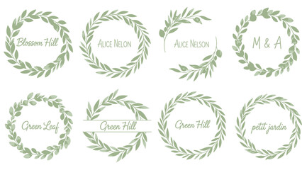 Elegant Watercolor Botanical Logos - Green Leaf & Floral Branding Kit