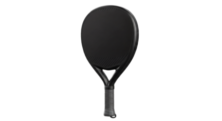 Black padel racket sports equipment racquet sport paddle tennis competition game player activity fitness gear on transparent background