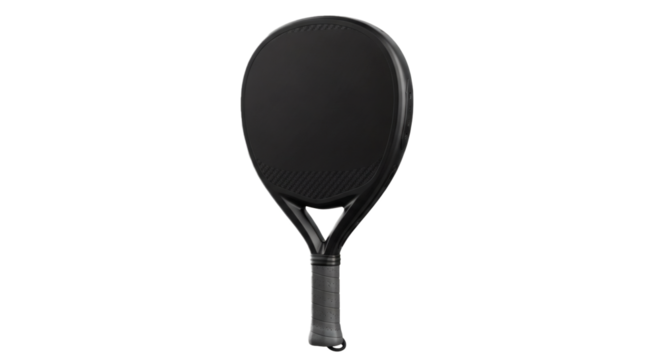 Black padel racket sports equipment racquet sport paddle tennis competition game player activity fitness gear on transparent background