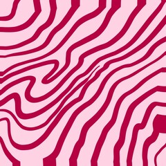 Soothing pink waves, forming a soft and minimalist modern zebra pattern