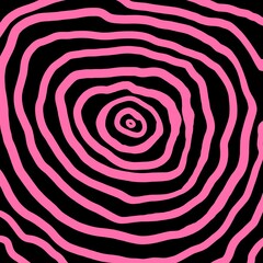 Hypnotic pink circle, drawing the eye to the center with its striking contrast and repetitive rhythm.
