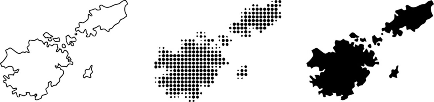 US Virgin Islands map Saint Thomas St John silhouette halftone vector