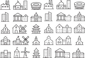 building icon set 