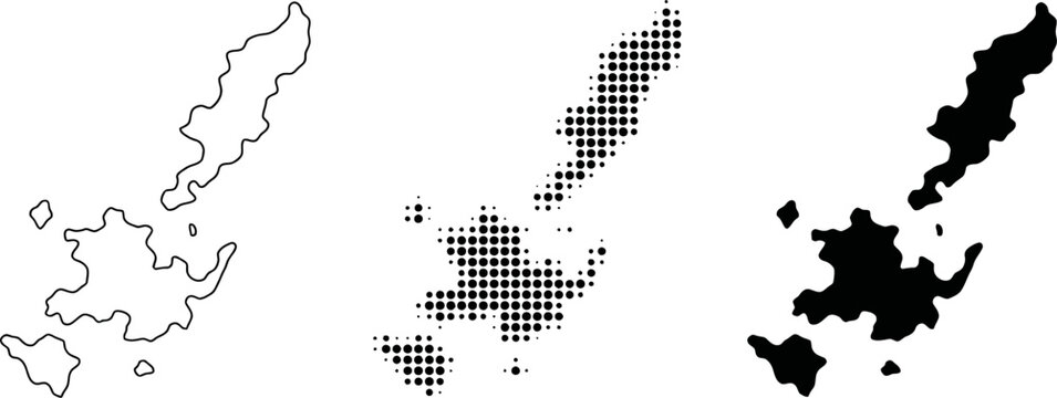 Northern Mariana Islands Saipan Tinian Rota map silhouette halftone vector