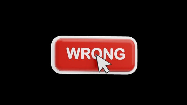 3D Wrong Button | Alpha Channel