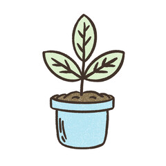 Hand-drawn Potted Plant Illustration