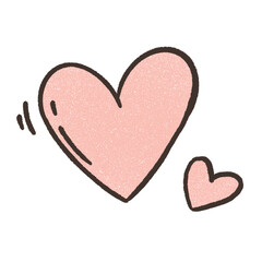 Hand-Drawn Pink Hearts Illustration