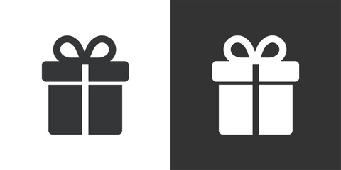 Simple Gift Box icon. Solid glyph series icon