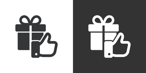 Recommended Present icon. Solid glyph series icon