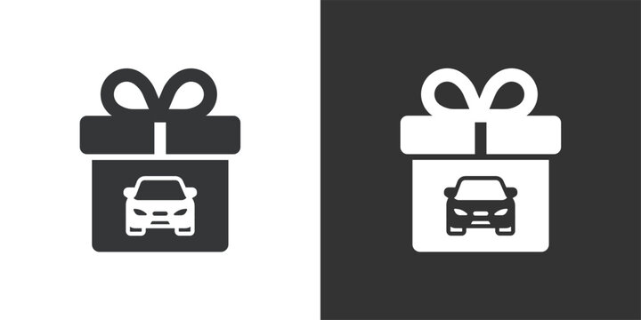 Car Gift icon. Solid glyph series icon