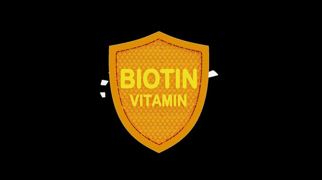 3D Biotin Vitamin Shield | Alpha Channel