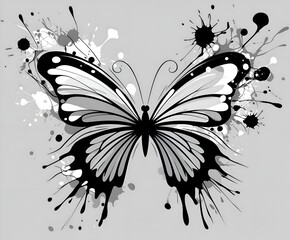 black and white butterfly