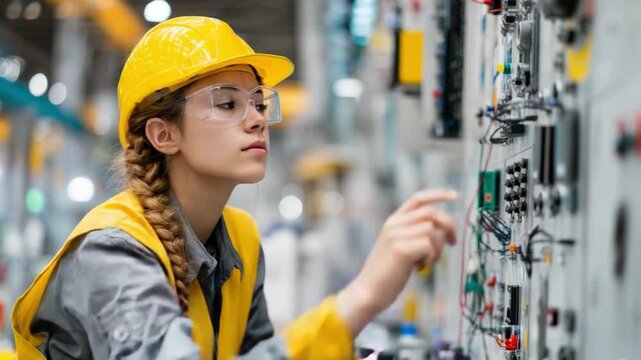 Industrial Precision: A skilled technician diligently inspects complex machinery, showcasing expertise and dedication in a modern industrial setting. 