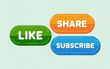 Boost social media with vibrant like, share, subscribe buttons to amplify online presence and engage audiences for greater visibility and interaction