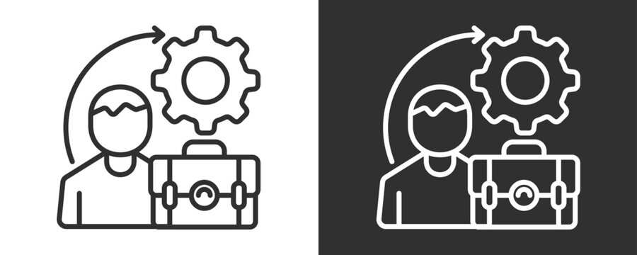 Account Management Icon Set Vector Collection Isolated In Black And White