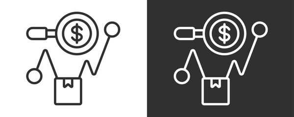 Sales Forecast Icon Set Vector Collection Isolated In Black And White