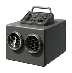Fototapeta premium Ground power unit featuring dual exhaust vents and a top-mounted control panel.