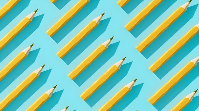 seamless pattern with colorful pencils