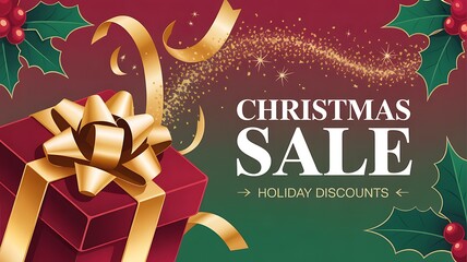 Big winter sale horizontal banner. Snowy background with winter landscape. Vector illustration