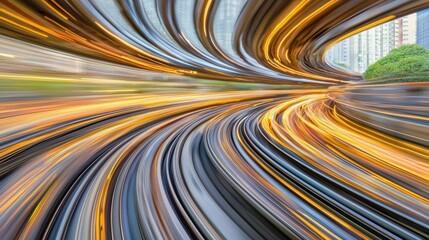 Dynamic light trails of urban transport in city landscape motion blur photography modern metropolis aesthetic view