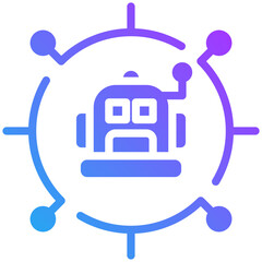Obraz premium Robotics icon for digital finance, business, website, application, printing, document, poster design, etc