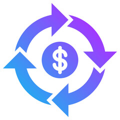 Cash flow icon for digital finance, business, website, application, printing, document, poster design, etc