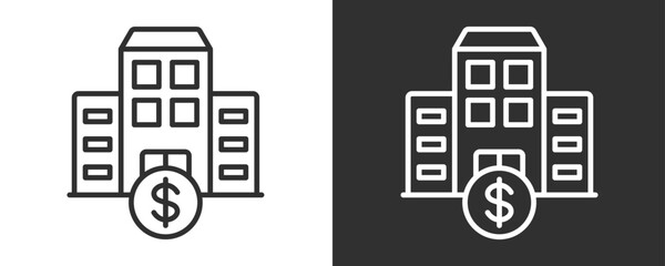 Company Icon Set Vector Collection Isolated In Black And White