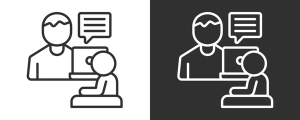 Consultation Icon Set Vector Collection Isolated In Black And White