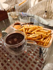 french fries and ketchup