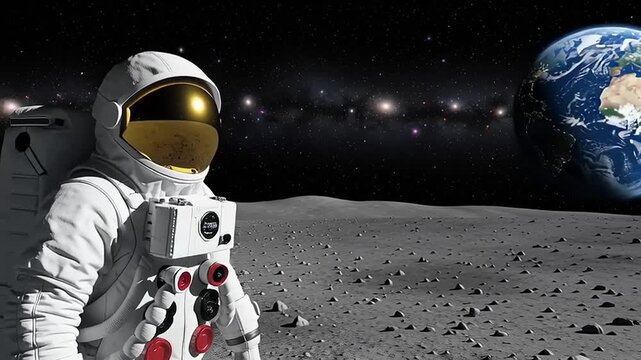 Lunar Explorer An Astronaut's Perspective of Earth from the Moon's Surface