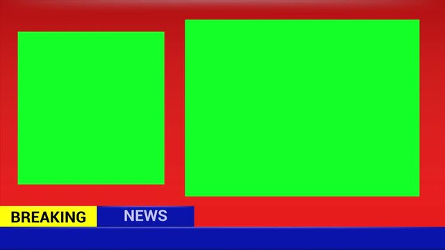 Breaking News Split Screen Headline Animation Green Screen