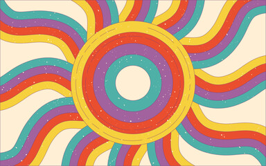 Stylized textured colourful retro background retro 1960s - 1970s for background