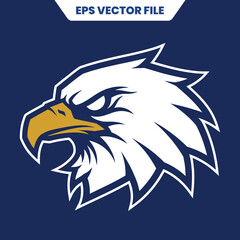 Powerful Bald Eagle Head Mascot Logo Design Illustration. Suitable for E-sport/Gaming Logo.