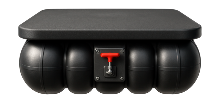 Pneumatic docking platform featuring adjustable buoyancy and an emergency release