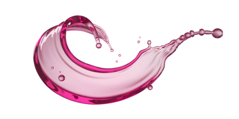 Dynamic Pink Liquid Juice Splash Isolated