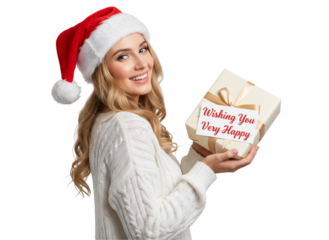woman holding a gift box