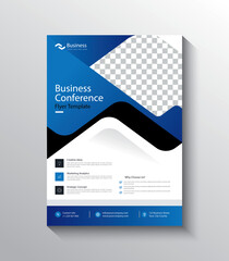 Professional business conference flyer template for corporate events, seminars, and meetings