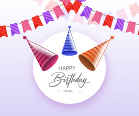 Happy birthday design template for party, celebration, and festive greeting