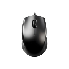black computer mouse transparent
