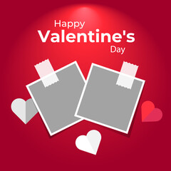 Valentine&rsquo;s Day romantic love background with hearts and red theme